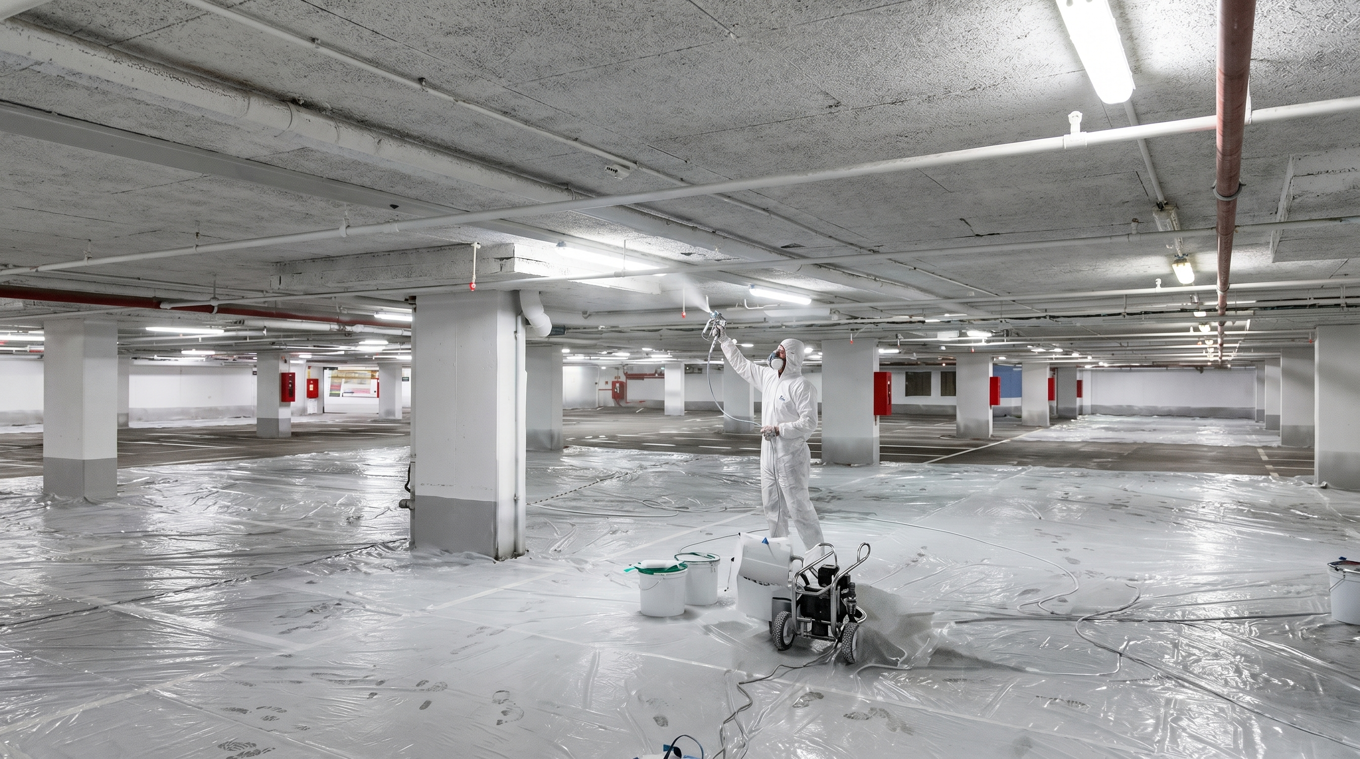 Auhof Center Tiefgaragen-Anstrich